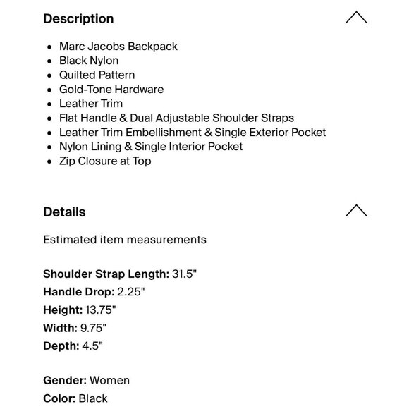 marc jacobs Authentic Solid Black nylon quilted backpack - Picture 7 of 14